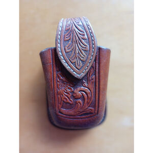 Vintage Tooled Leather cell phone case